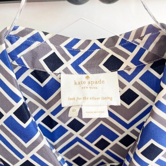 Kate Spade Silk Sleeveless Mini Button Down Silk Dress Size 10 - Picture 4 of 10